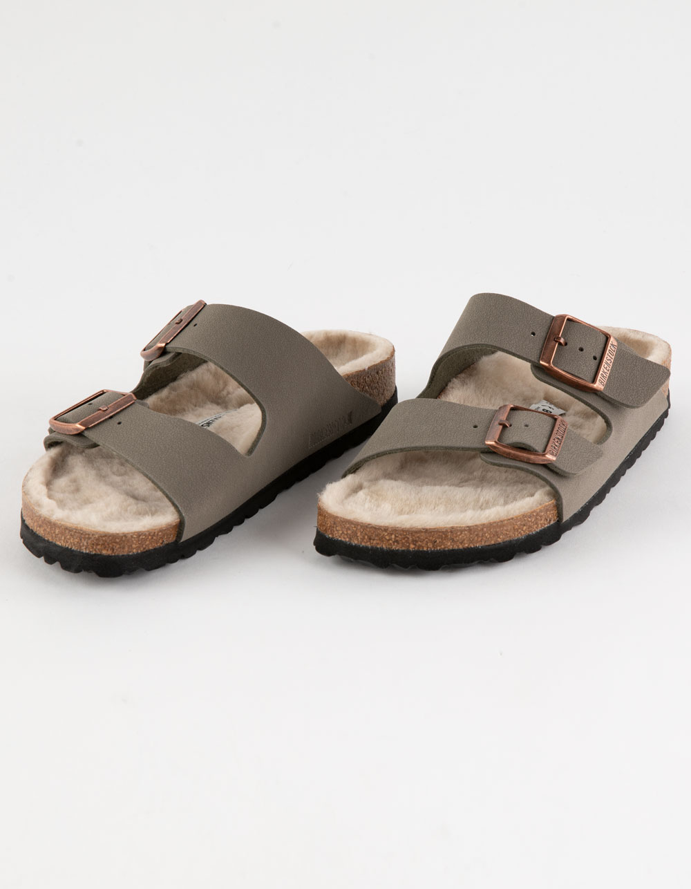 BIRKENSTOCK Arizona Shearling Womens Sandals - STONE