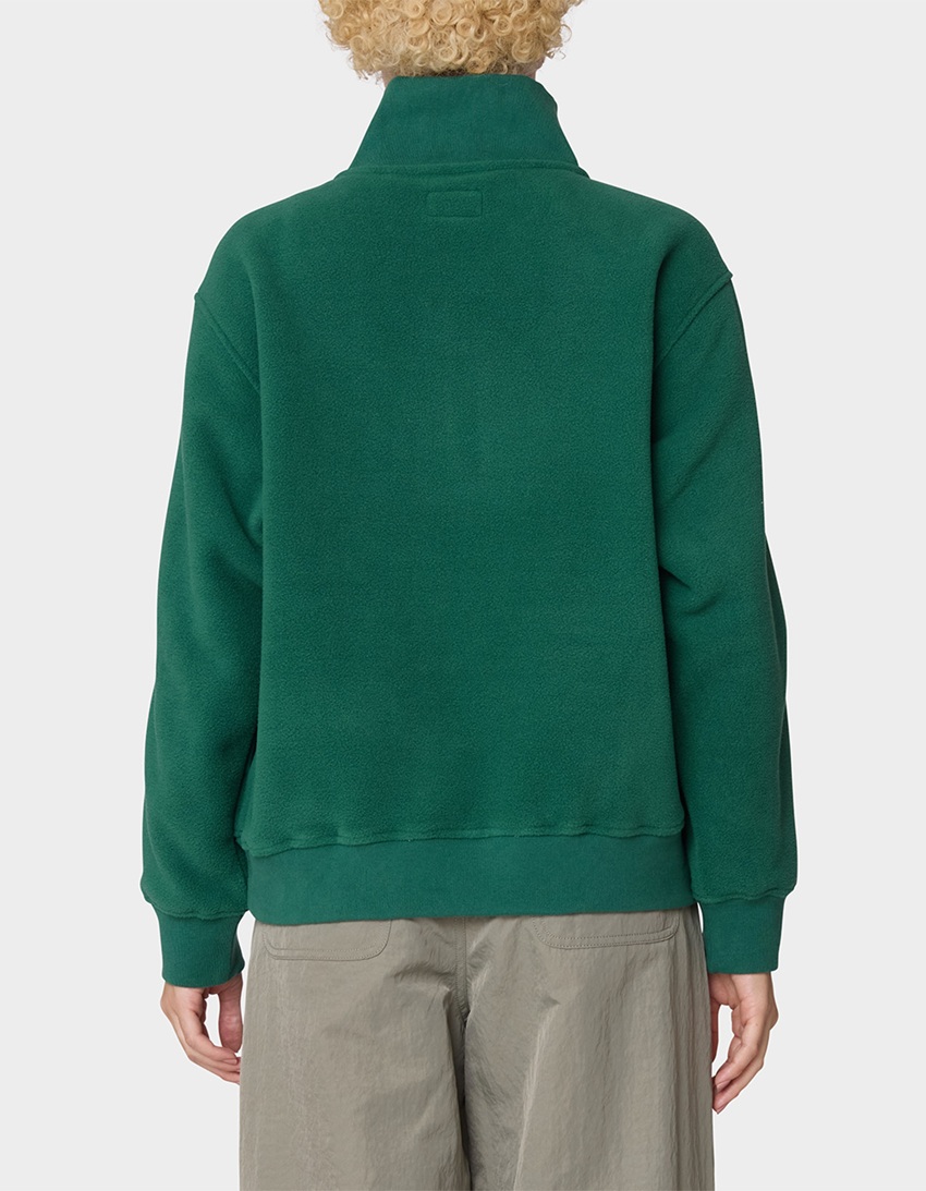 OBEY Watts Zip Womens Mockneck Pullover - DK GREEN
