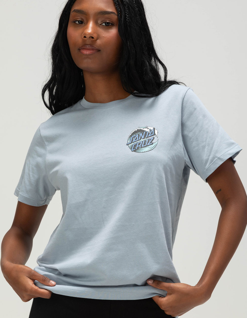 SANTA CRUZ Wave Dot Womens Tee - LIGHT BLUE