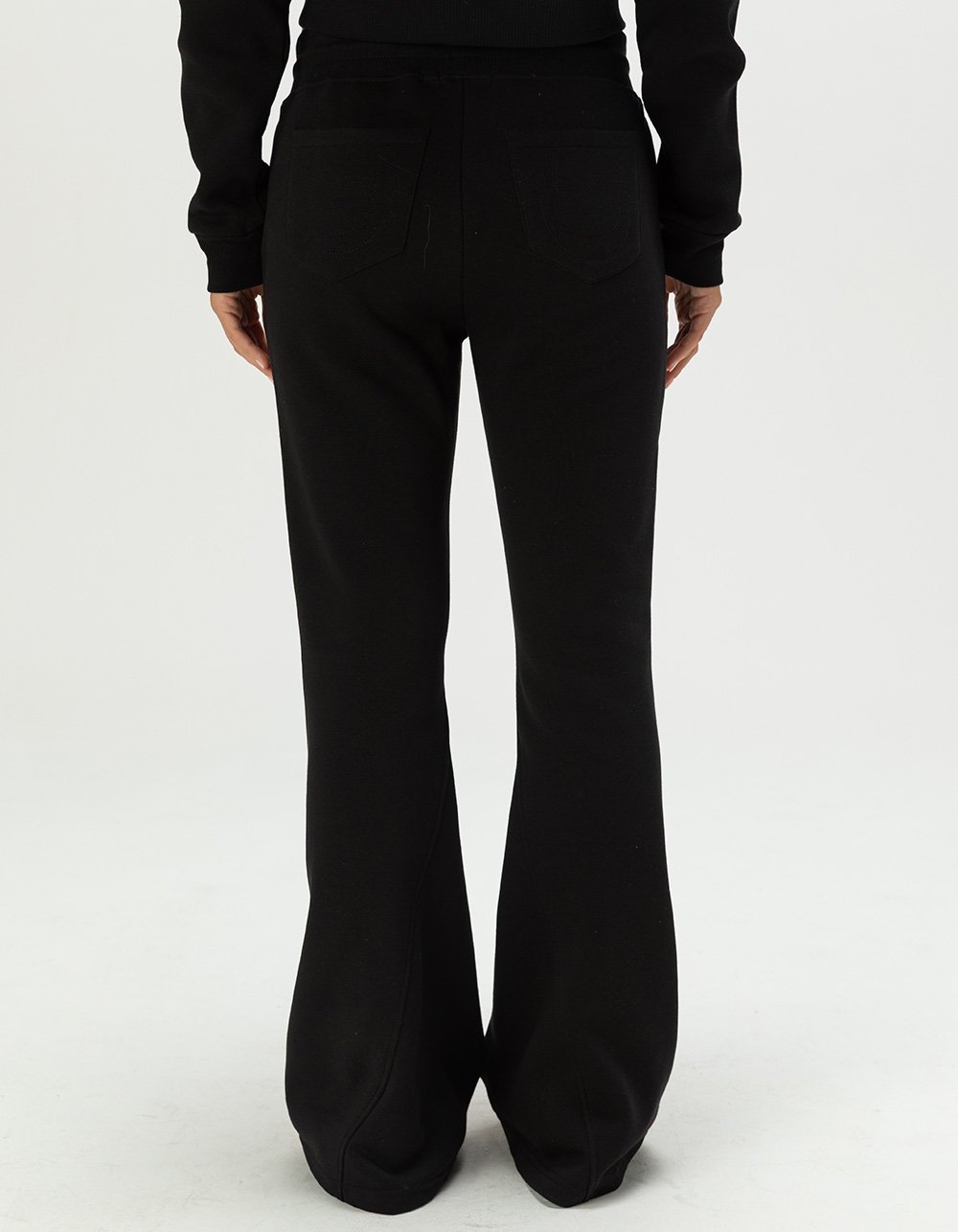 TRUE RELIGION Crystal Womens Mid Rise Flare Sweatpants - BLACK