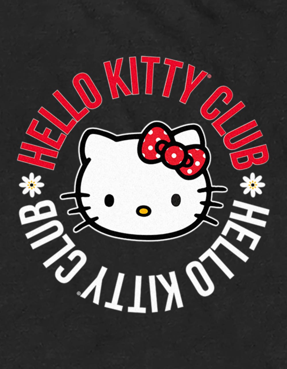 HELLO KITTY Circle Club Unisex Tee - BLACK