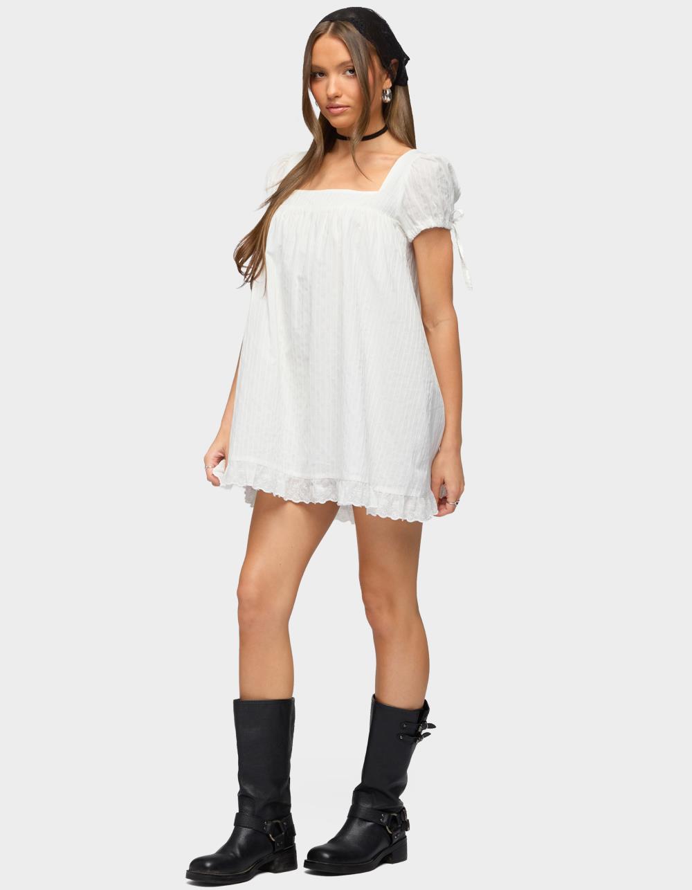 EDIKTED Sepid Striped Cotton Mini Dress - BEIGE