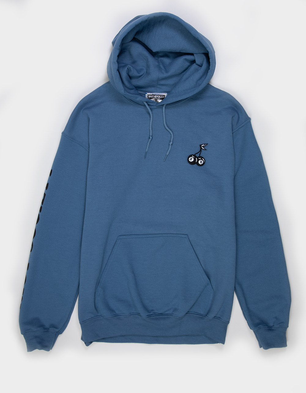 RIOT SOCIETY 8-Ball Cherries Embroidered Mens Hoodie - BLUE