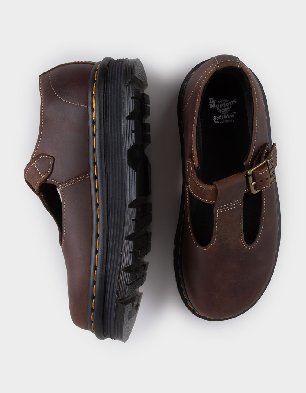 DR. MARTENS Zebzag Mary Jane Womens Shoes - DARK BROWN