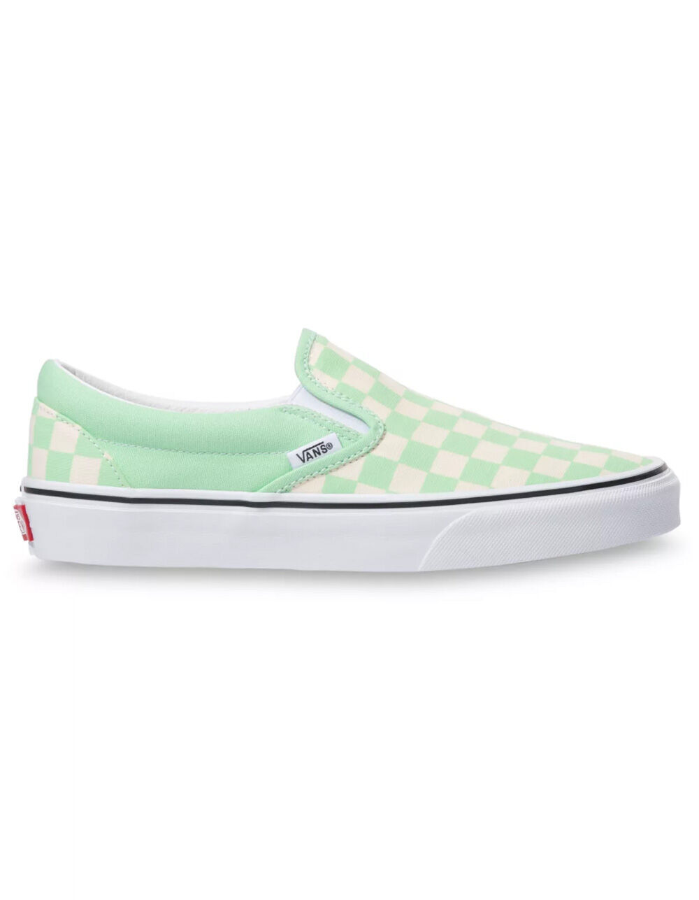 VANS Checkerboard Green & True White Womens Slip-On Shoes - GREEN | Tillys