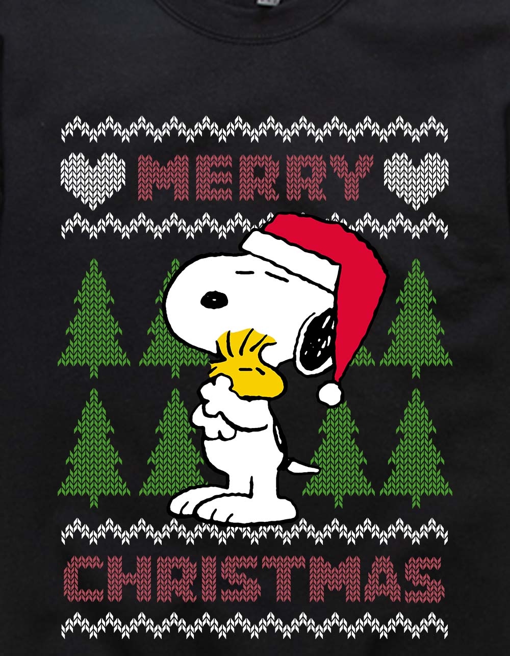 PEANUTS Christmas Sweater Unisex Crewneck Sweatshirt - BLACK