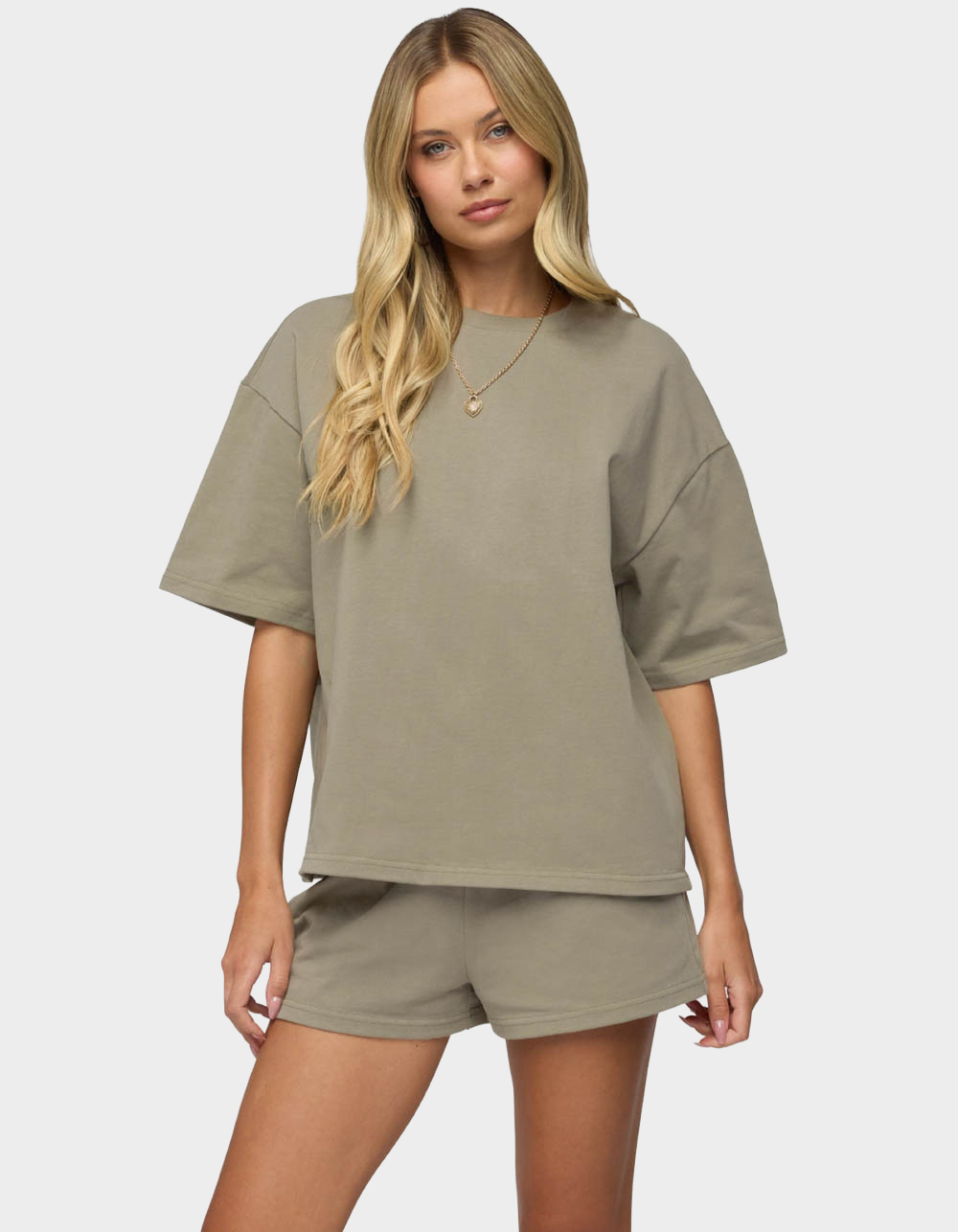 EDIKTED Cecilia Oversized Tee - DK GREEN