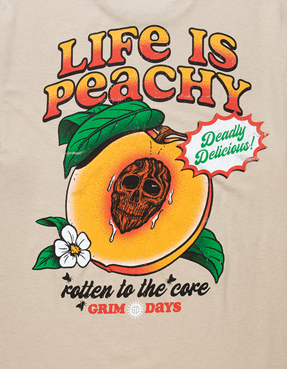 GRIM DAYS Peachy Mens Tee - CREAM