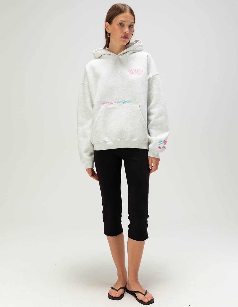 MALIBU SKYYE California Womens Hoodie - HEATHER GRAY