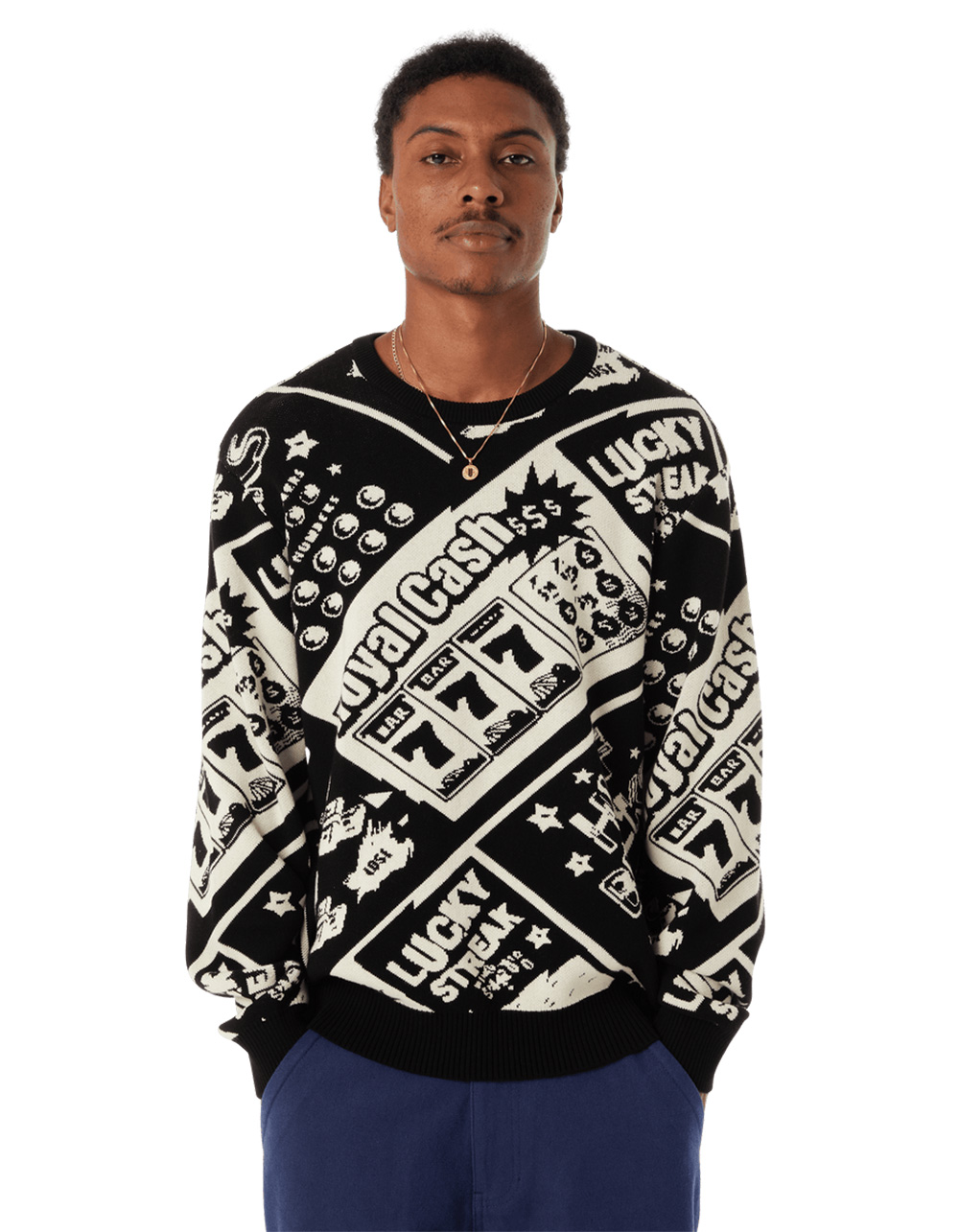 HUF Lucky Mens Sweater - BLK/WHT
