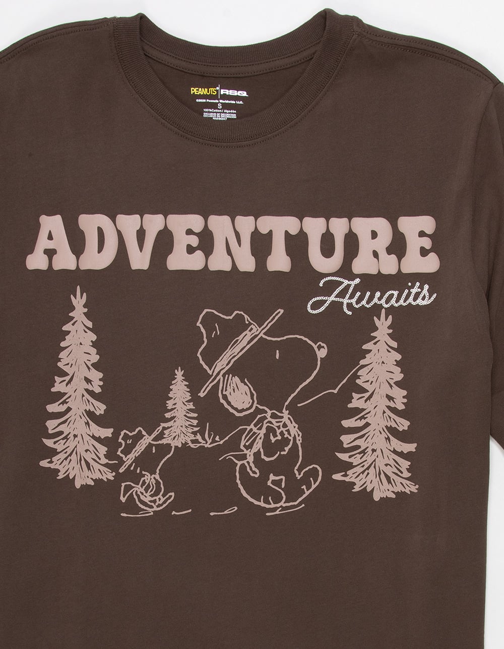 RSQ x Peanuts Adventure Mens Boxy Tee - BROWN