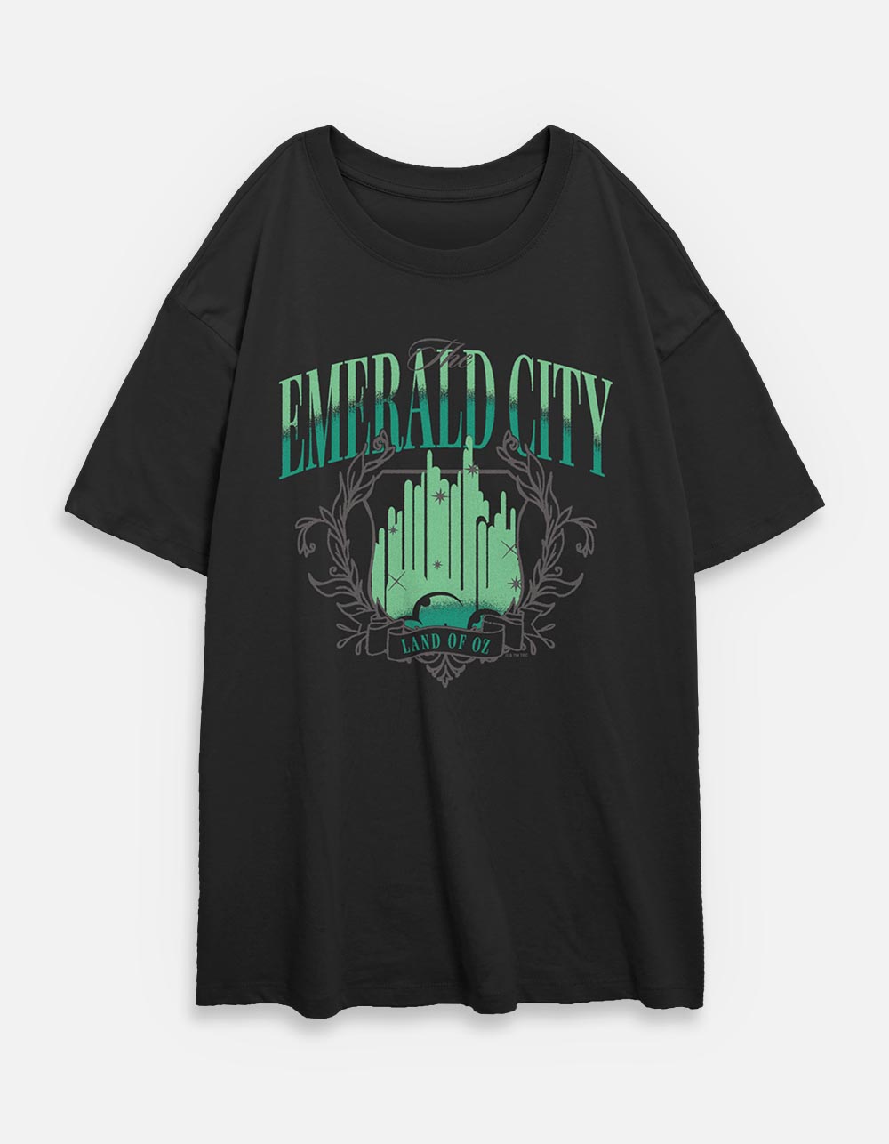 WIZARD OF OZ Original Emerald City Unisex Oversized Tee - BLACK