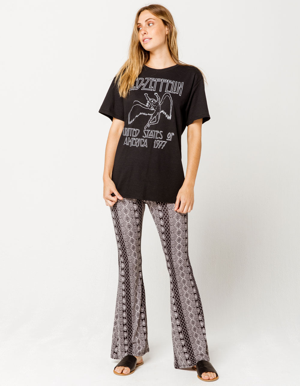 SKY AND SPARROW Linear Womens Flare Pants image number 3