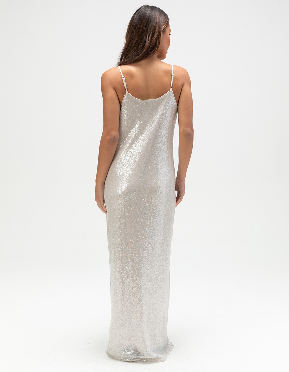 JJXX Mia Womens Sequin Maxi Dress - SILVER