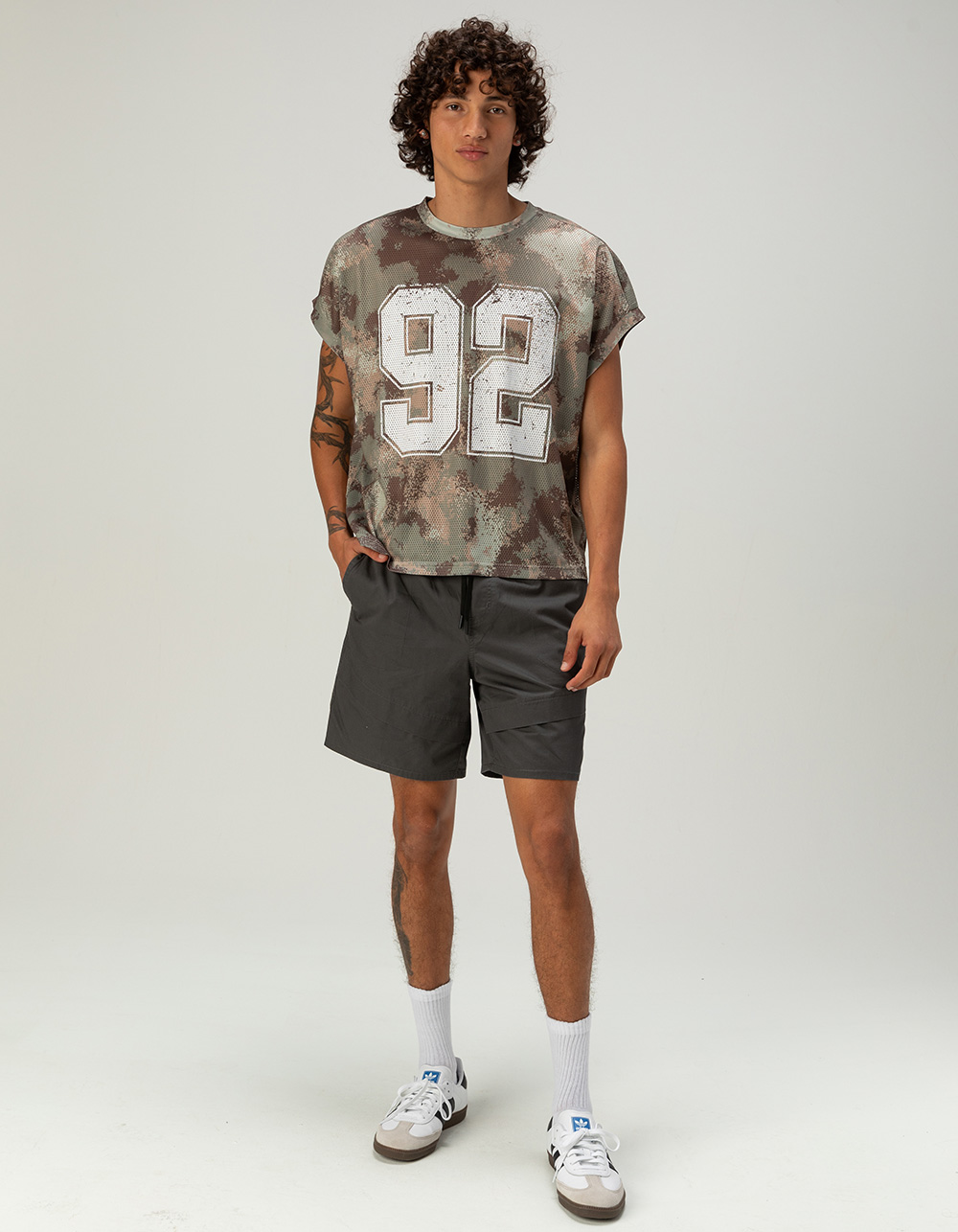 RSQ Mens Mesh Muscle Tee - CAMO GREEN