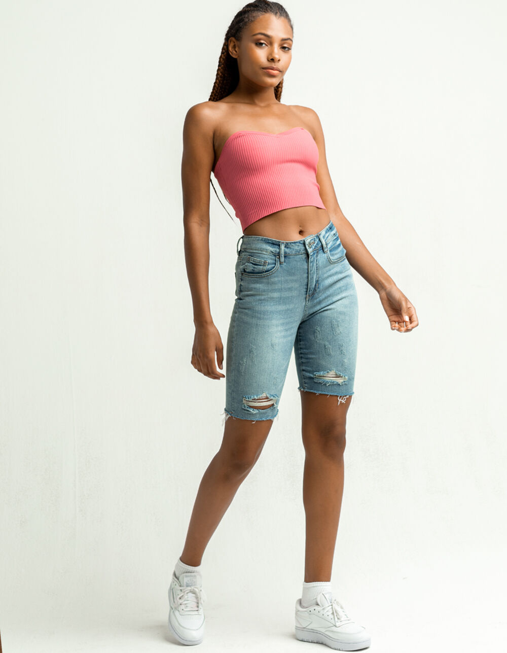 Womens Denim Bermuda Shorts - MEWSH 