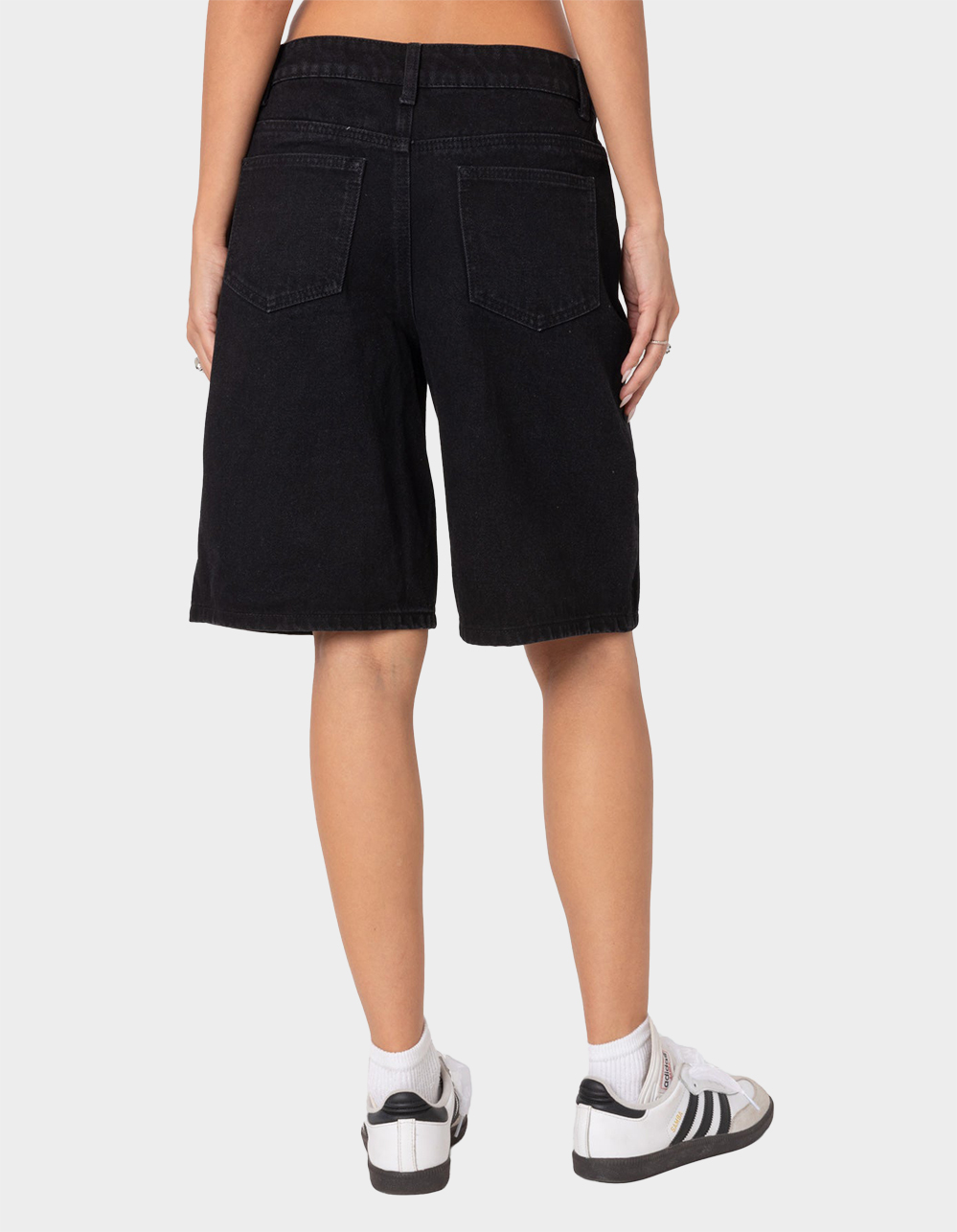 EDIKTED Jacqui Low Rise Denim Bermuda Shorts