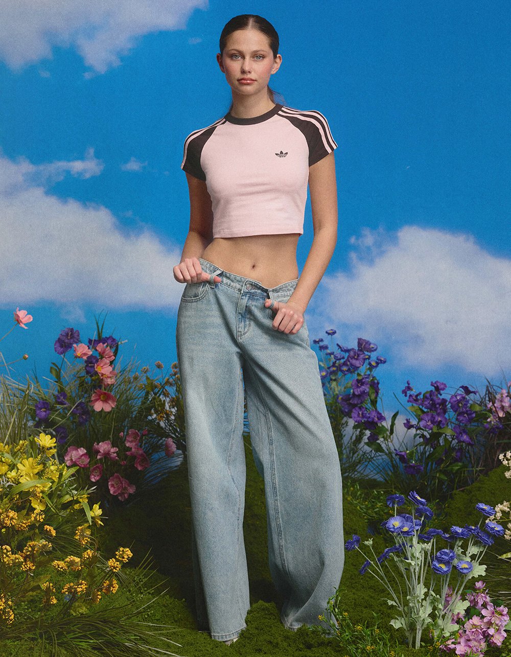 RSQ Womens Low Rise Baggy Jeans - TINTED DENIM