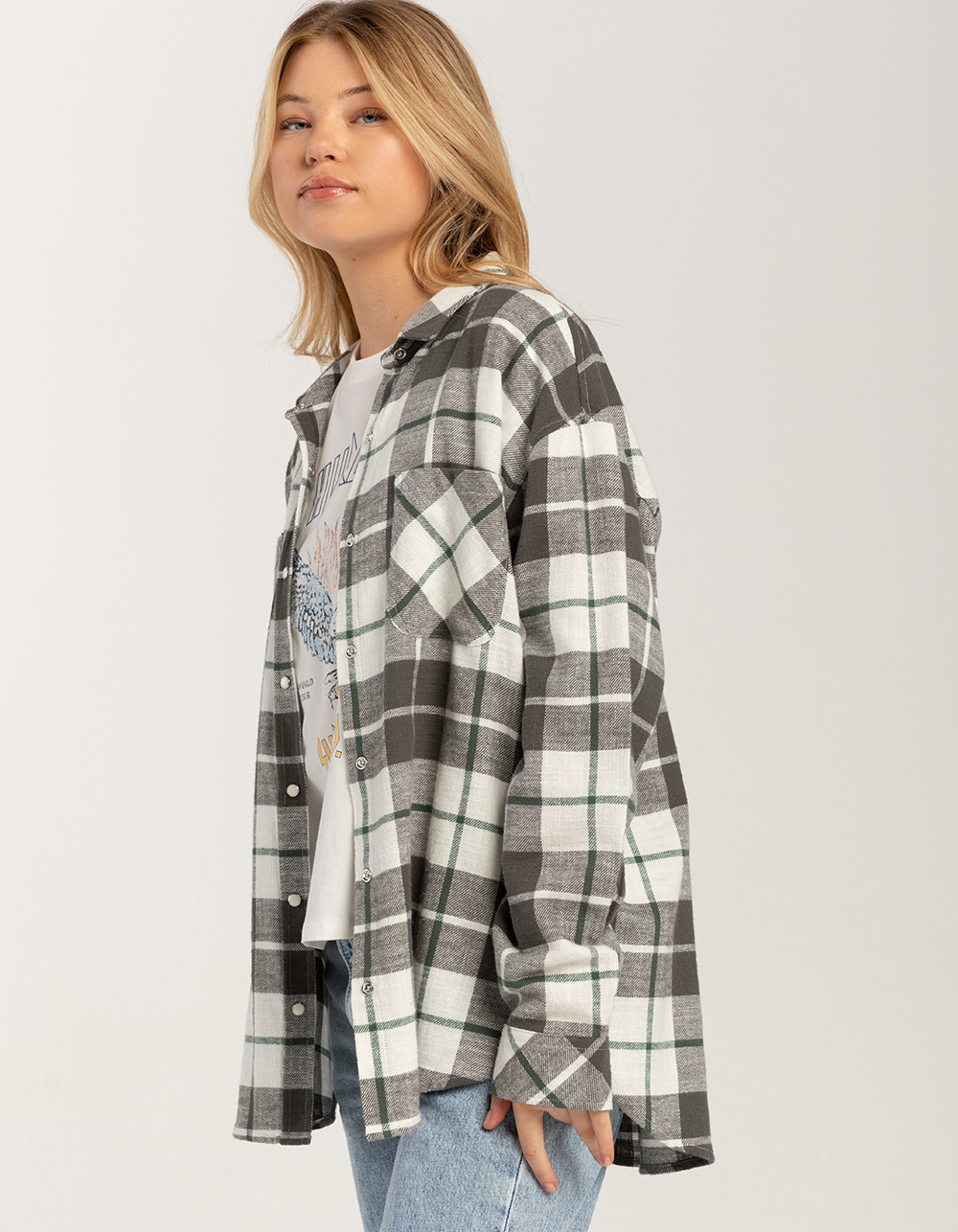 RSQ Womens Basic Flannel - Cream Combo | Tillys