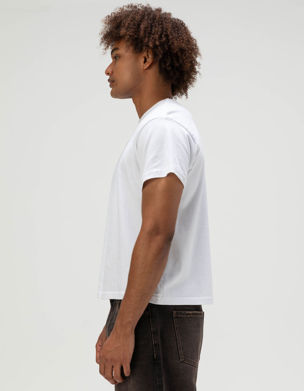 RSQ Mens Washed Shrunken Tee - WHITE