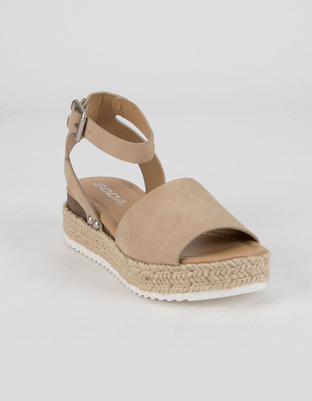 SODA Ankle Strap Girls Taupe Espadrille Flatform Sandals - TAUPE | Tillys