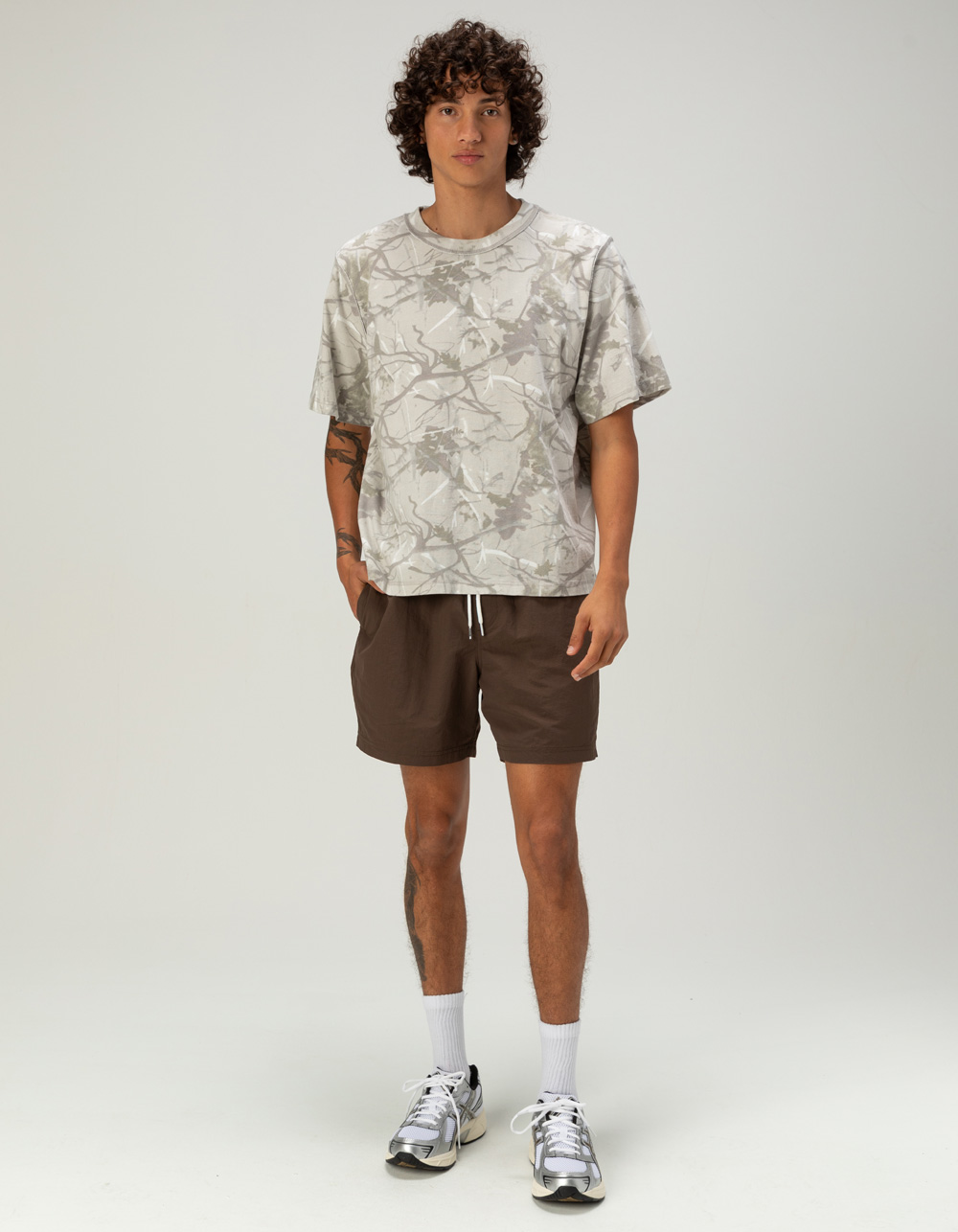 RSQ Mens Pull On Twill Shorts - OLIVE