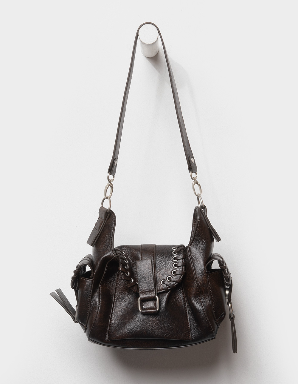 Jane Hobo Shoulder Bag - DARK BROWN