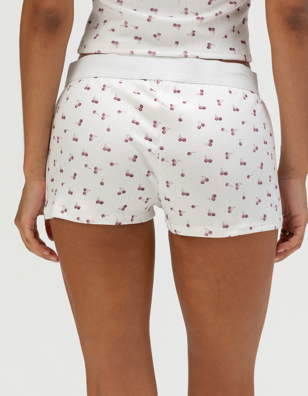 FULL TILT Print Button Womens Shorts - WHITE COMBO