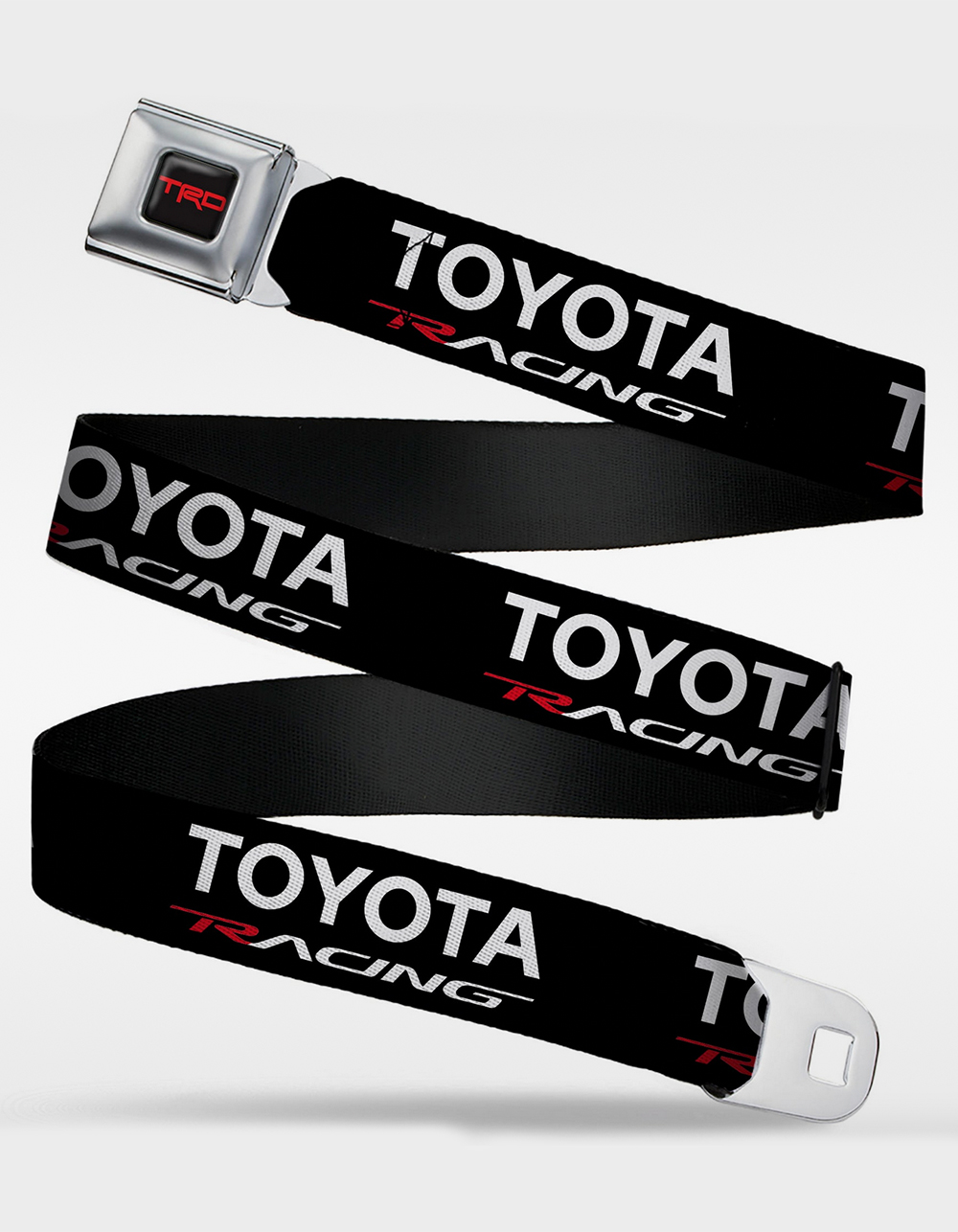BUCKLE-DOWN Toyota Racing Development TRD Logo Seatbelt Belt - BLACK COMBO