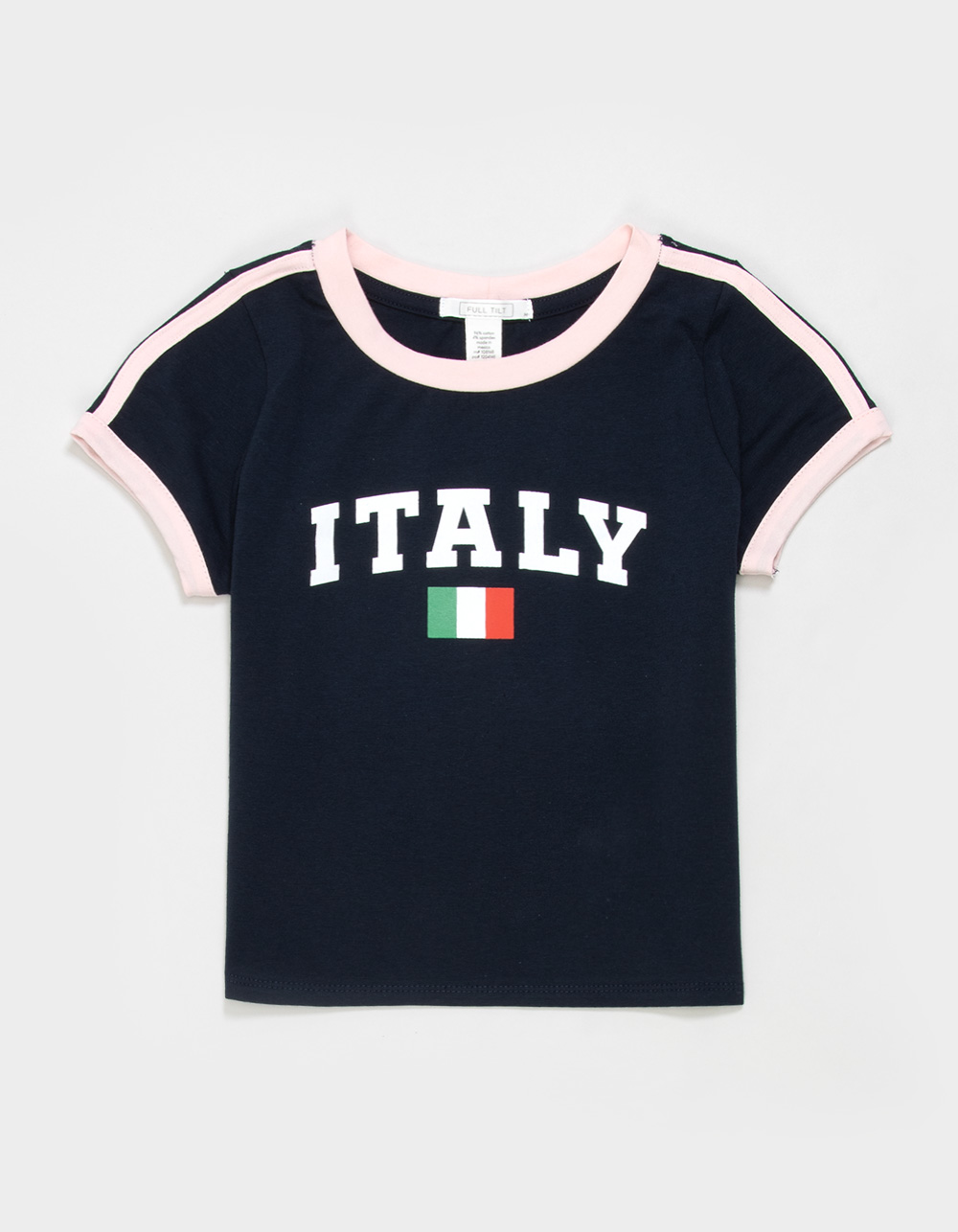 FULL TILT Italy Girls Ringer Tee - NAVY COMBO