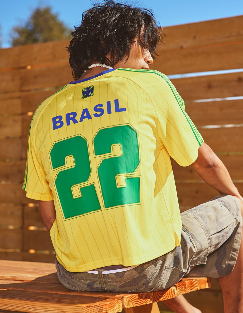 RSQ Mens Brazil Baggy Crop Soccer Jersey - YELLOW