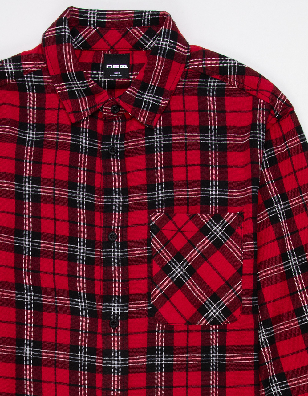 RSQ Mens Textured Flannel  - RED