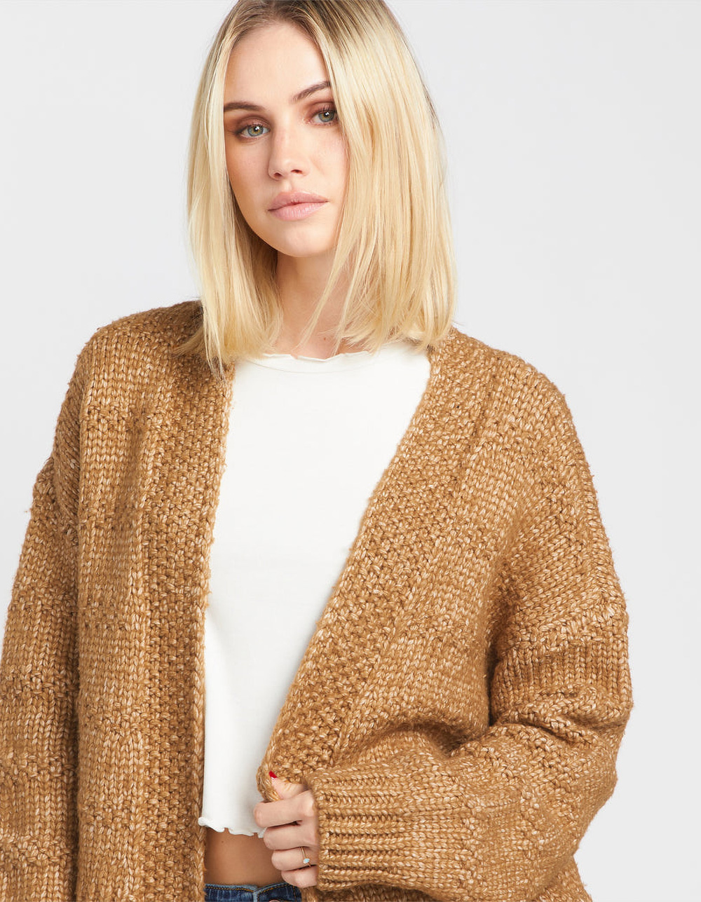 VOLCOM Deserts Edge Womens Cardigan - CAMEL