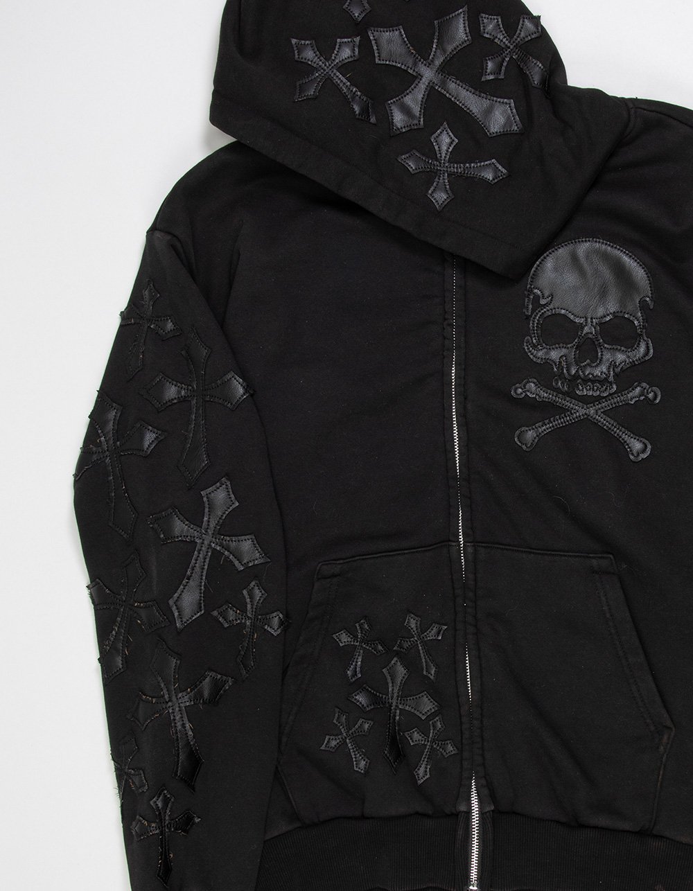 AFFLICTION Tompson Mens Zip-Up Hoodie - WASHED BLACK
