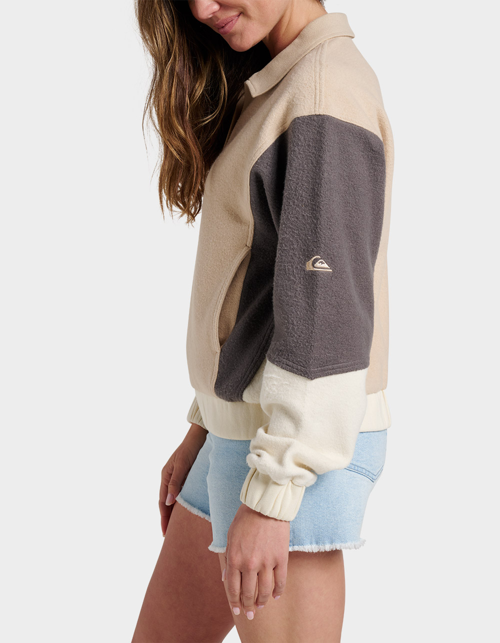 QUIKSILVER Dover St. Womens Fleece Pullover - OATMEAL