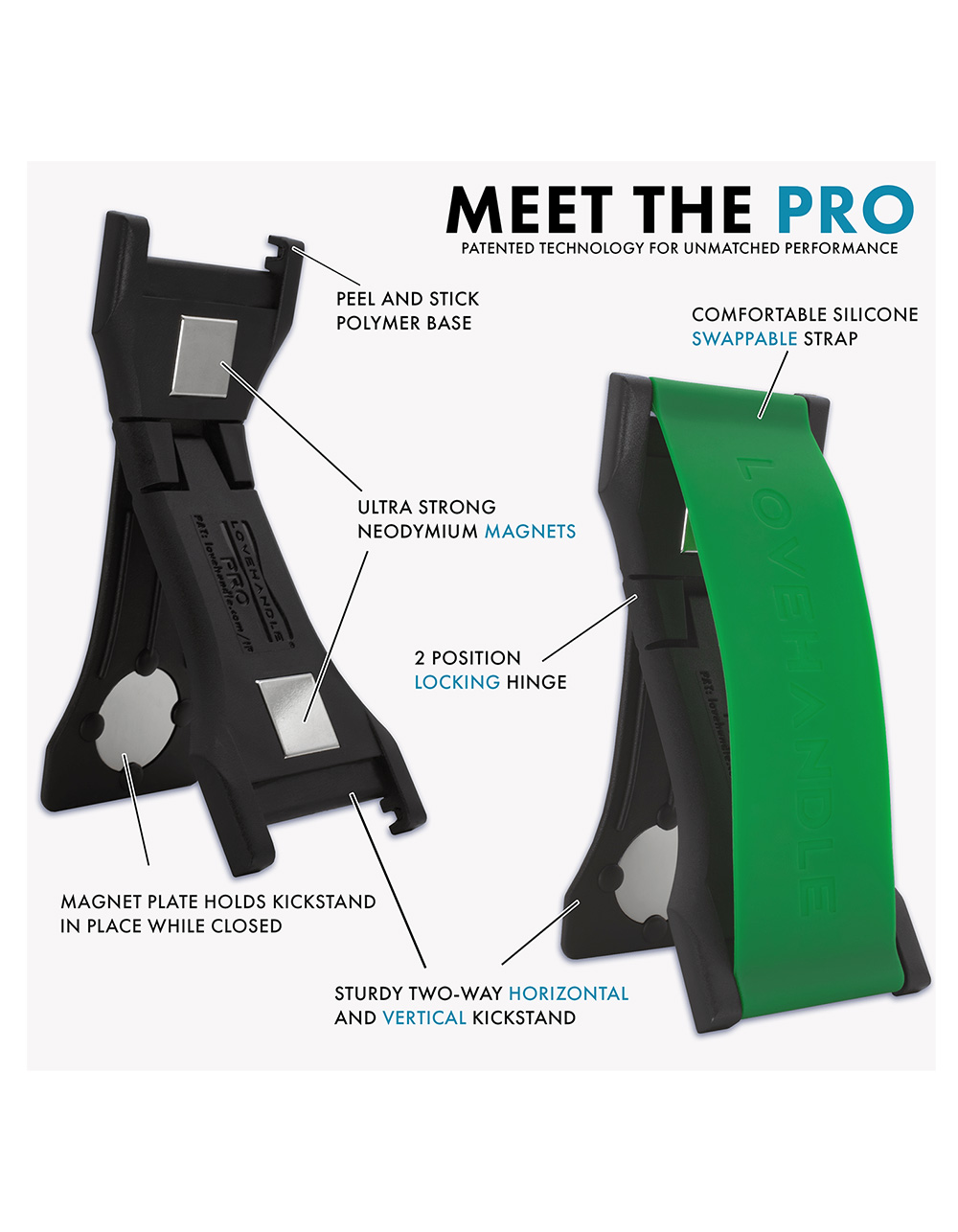 LOVEHANDLE Tongue Tied Pro Phone Grip - PINK COMBO