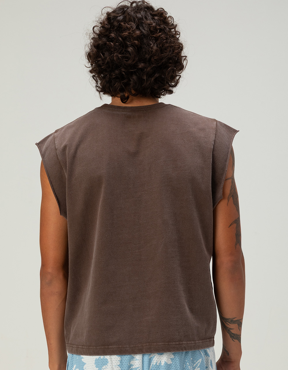 RSQ Mens Washed Crop Muscle Tee