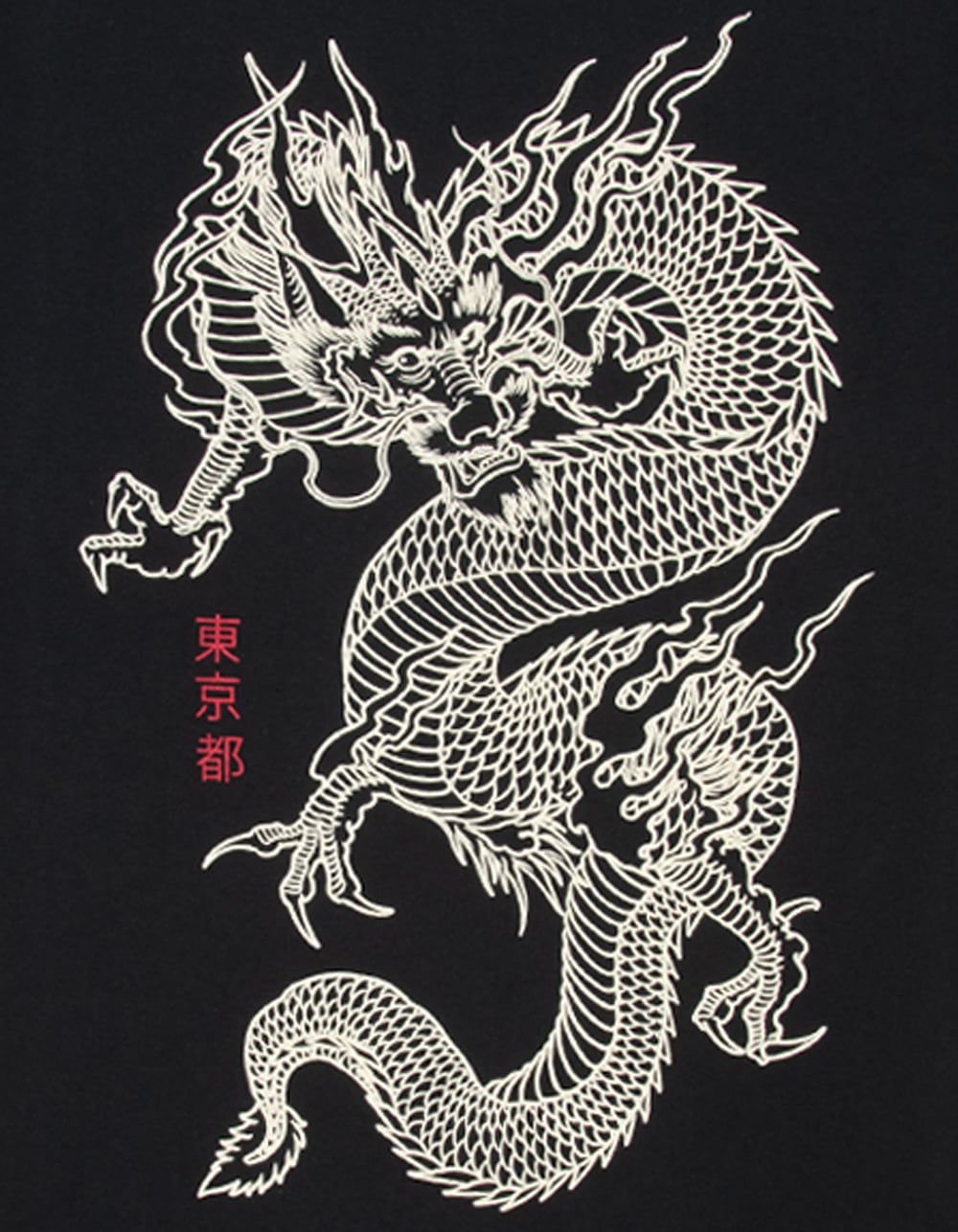 IKIGAI Japan Dragon Mens Tee - BLACK