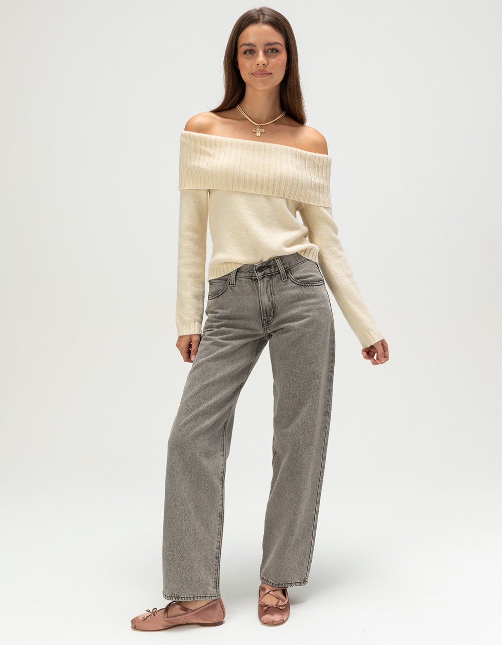 LEVI'S 94 Baggy Womens Jeans - Meeting Accepted GREY DENIM