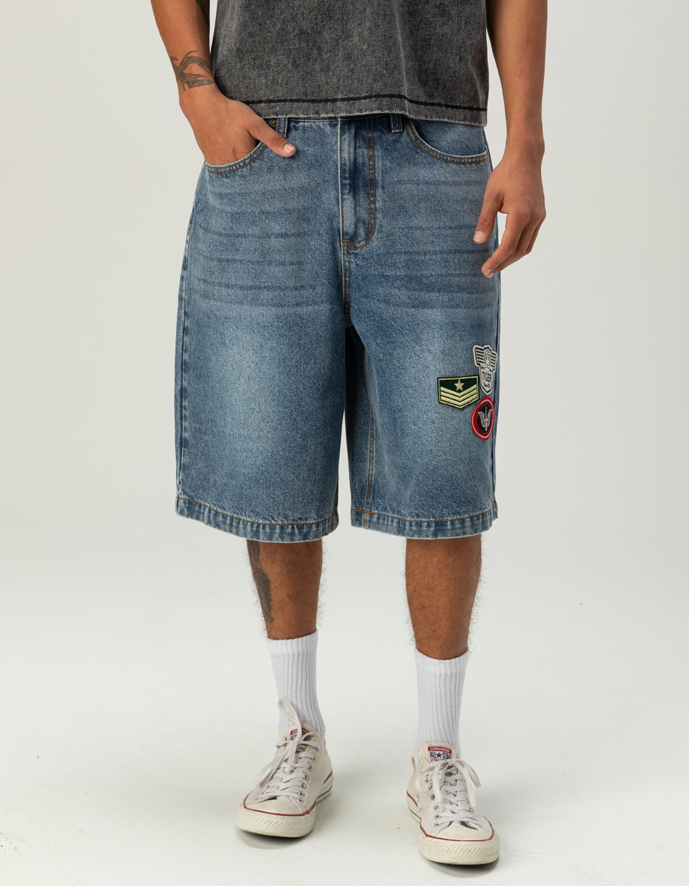 RSQ Mens Baggy Jorts - MED STONE