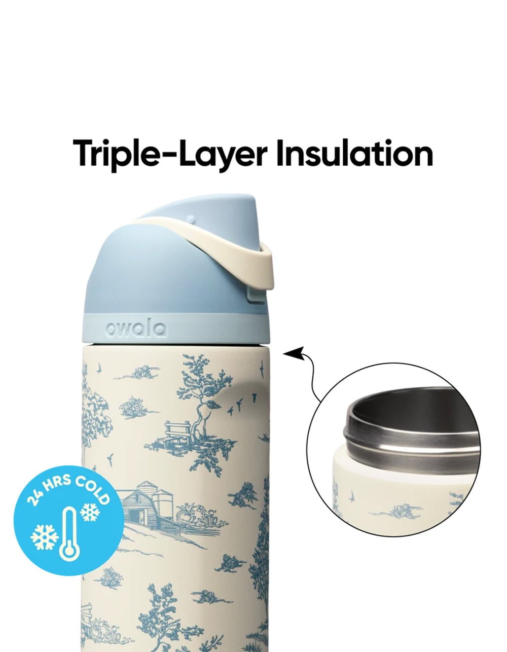 OWALA FreeSip® 24 oz Water Bottle - TOILE BE HOME