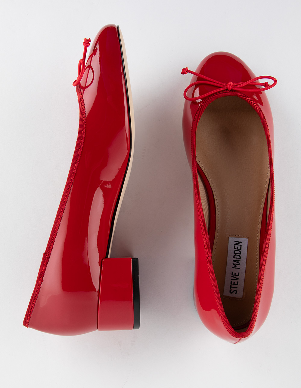 STEVE MADDEN Cherish Patent Womens Slip-On Heels - RED