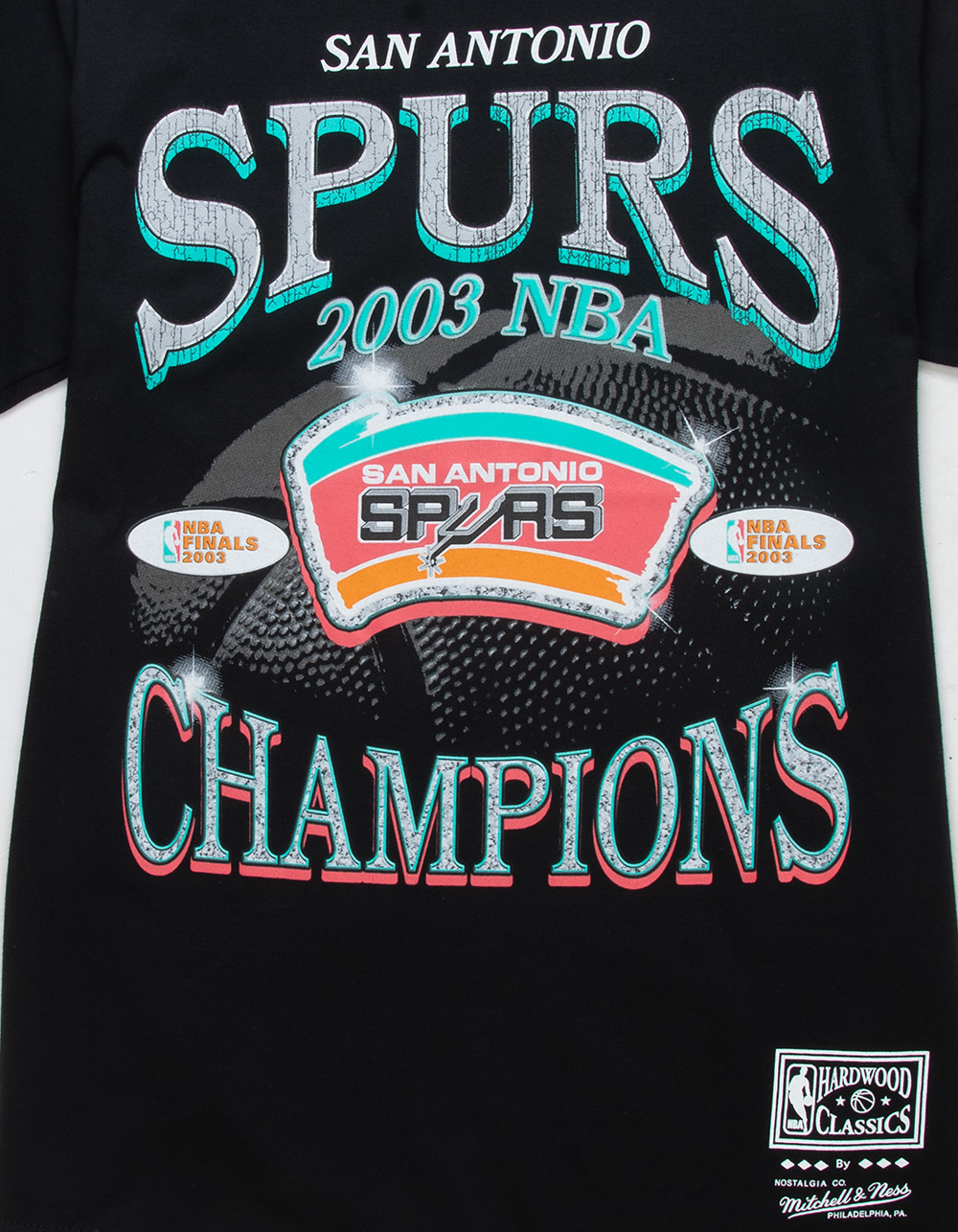MITCHELL & NESS San Antonio Spurs 2003 Champions Mens Tee BLACK Tillys