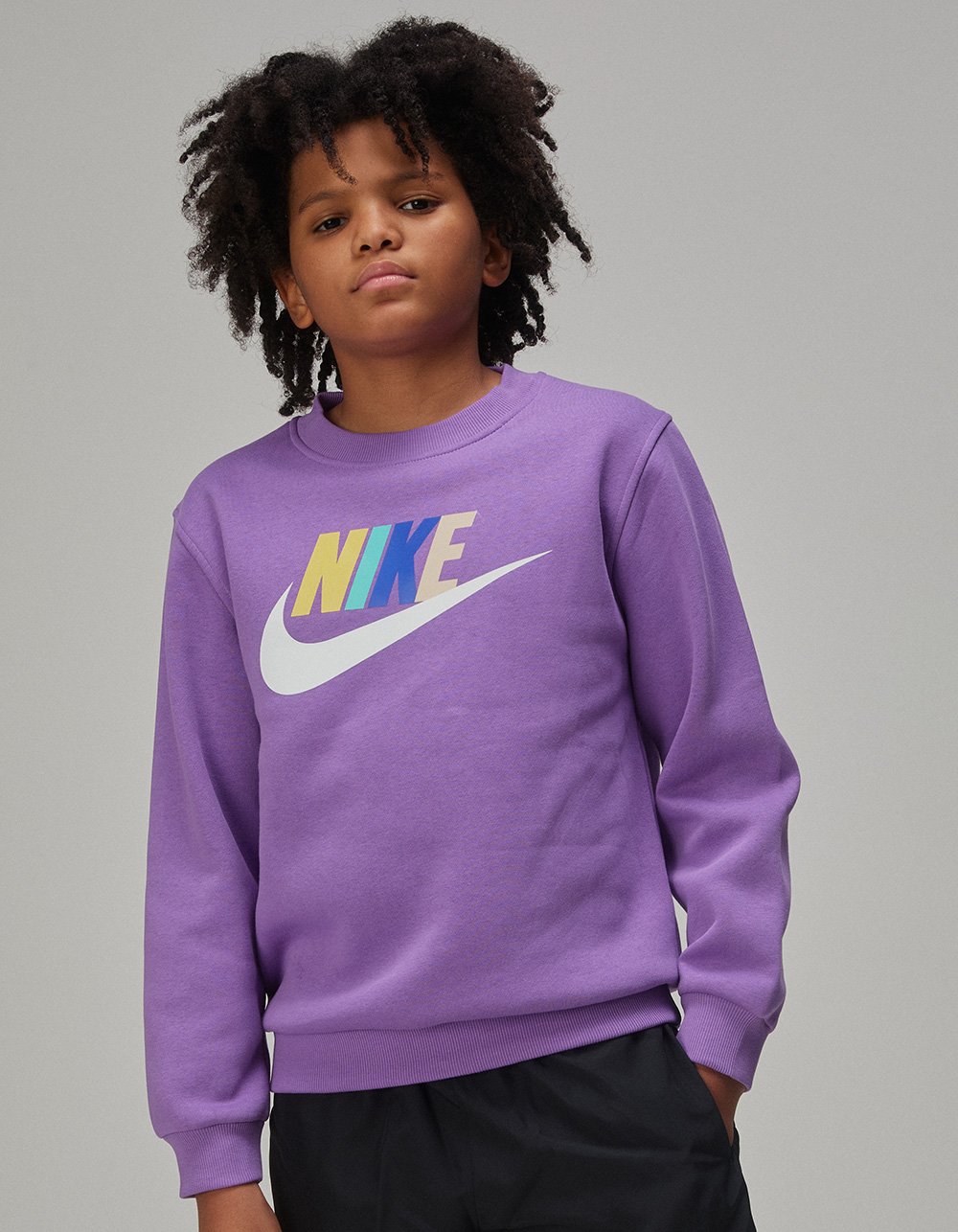 NIKE Sportswear Club Boys Crewneck Sweatshirt - PURPLE