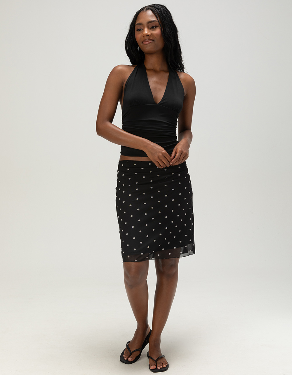 PATRONS OF PEACE Womens Mesh Skirt - BLK/WHT
