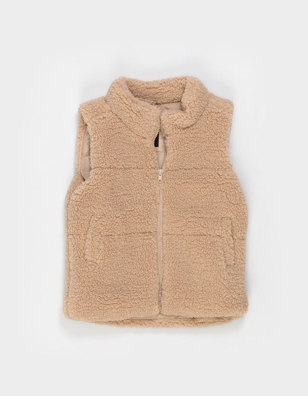 RSQ Girls Sherpa Puffer Vest - TAN
