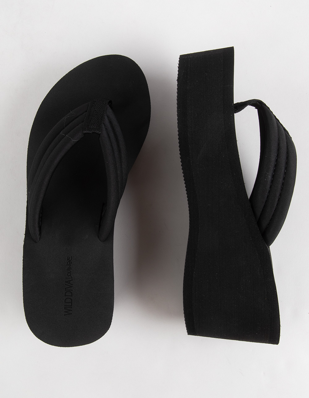 WILD DIVA Heat Womens Wedge Sandals - BLACK