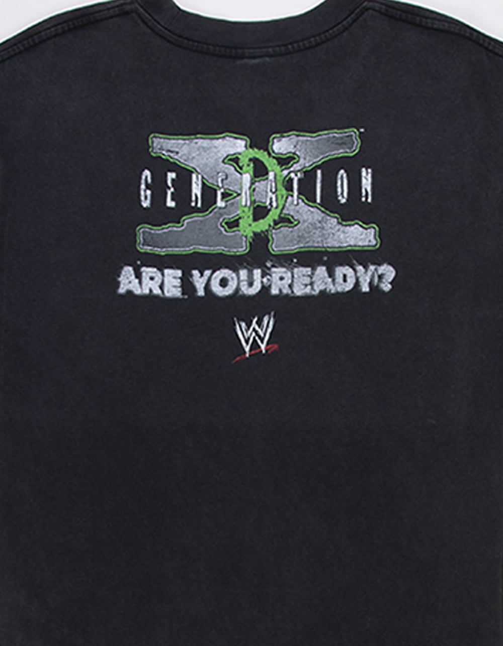 WWE D-Generation X Raided Mens Crop Boxy Tee - WASHED BLACK