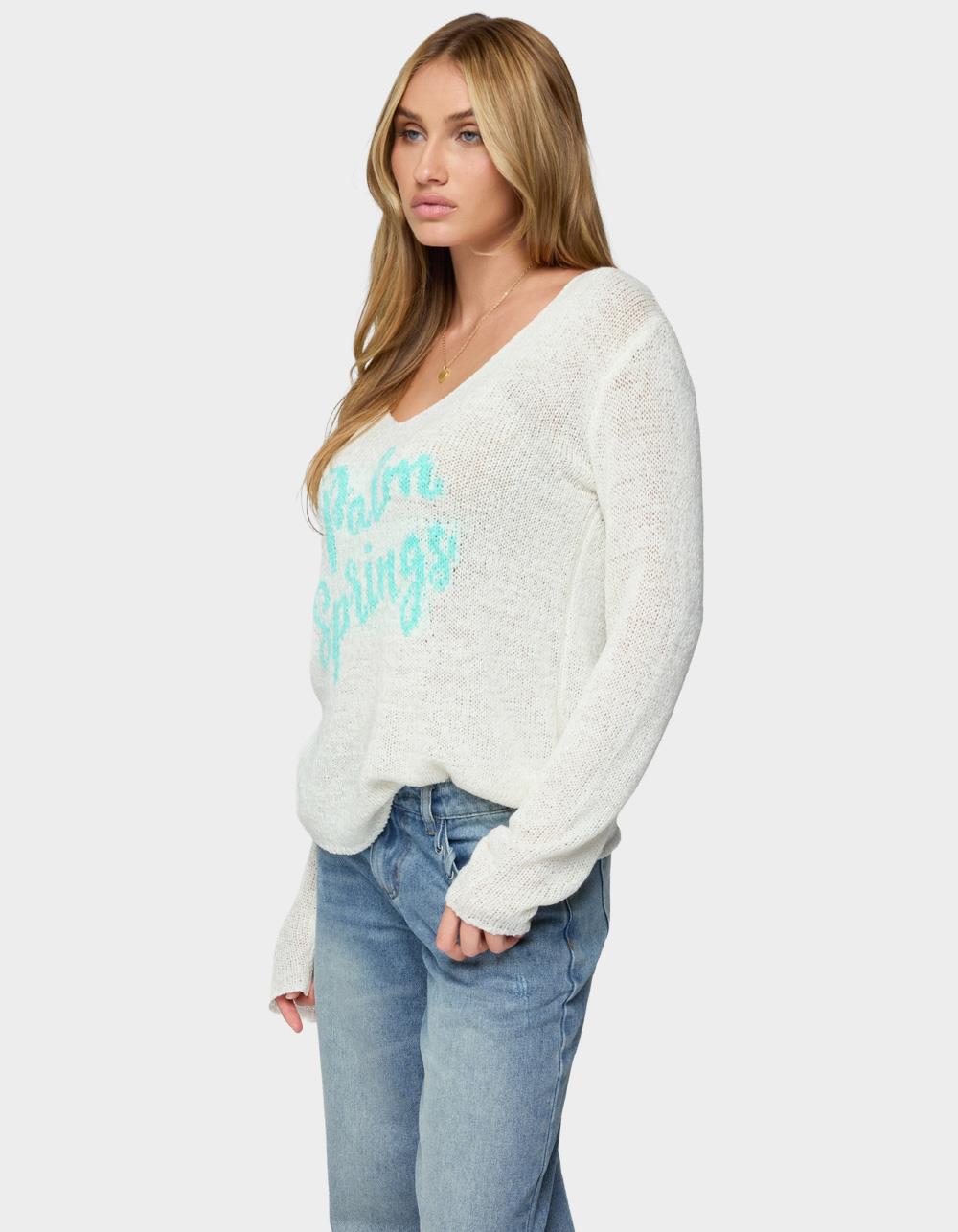 EDIKTED Palm Springs Light Knit Sweater - BEIGE