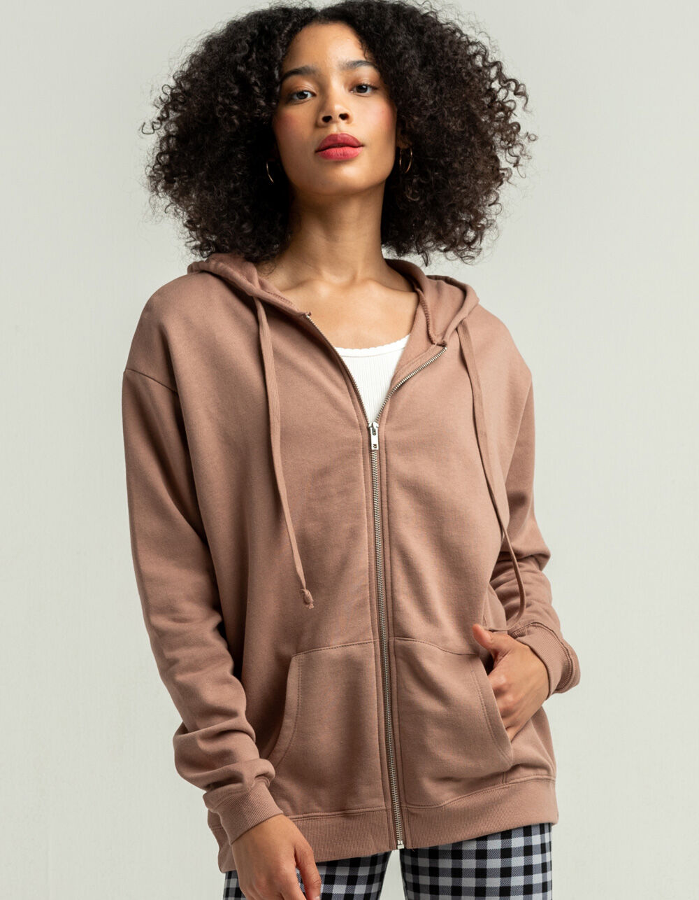 FULL TILT Womens Oversized Zip Hoodie - BROWN | Tillys